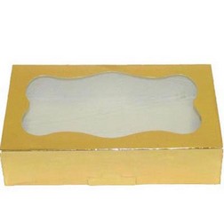 2 lb Gold Foil Cookie Box with Window