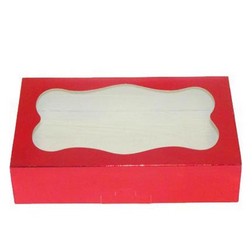 2 lb Red Foil Cookie Box with Window