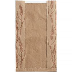 Wheat Print Paper Bread Bags with Window