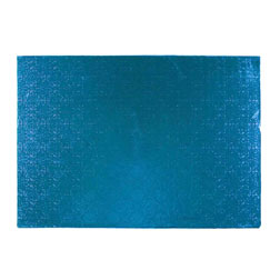 14" x 19" Rectangle Blue Foil Half Sheet Cake Drum