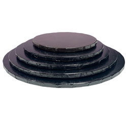 8" Round Black Foil Cake Drum