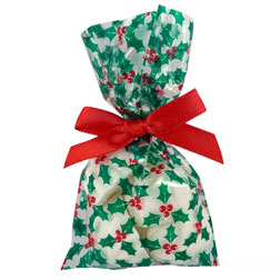 Christmas Holly Cello Treat Bags