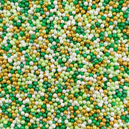 Green and Gold Pearl Nonpareil Sprinkles
