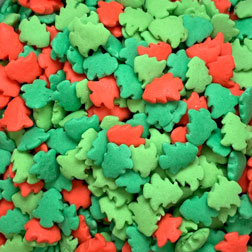 Red and Green Tree Sprinkle Mix