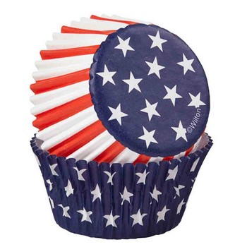 Patriotic Baking Cups and Cupcake Wraps