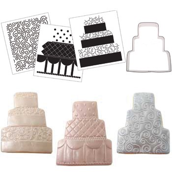 Traditional Wedding Cake Cookie Cutter Texture Set