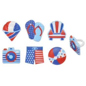 4th of July Patriotic Cake and Cupcake Toppers