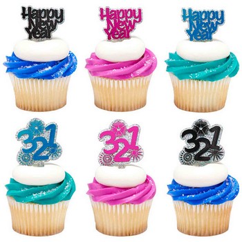 New Year's Cake and Cupcake Toppers and Decorations
