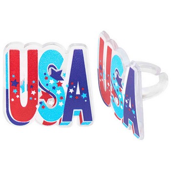4th of July Patriotic Cake and Cupcake Toppers
