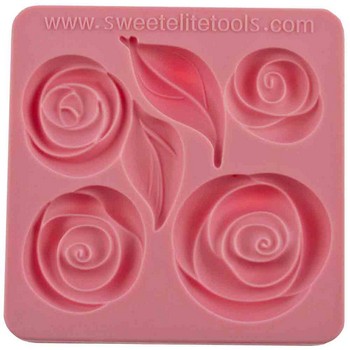 Pouf Roses and Leaves Silicone Mold by Colette Peters