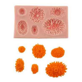 Assorted Mums Silicone Mold