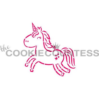 Cute Unicorn Cookie Stencil
