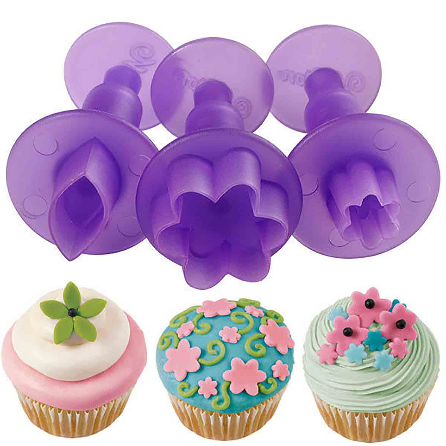 Wilton Gum Paste Flower Cut-Outs Flower Cutter Color Box Set Cake