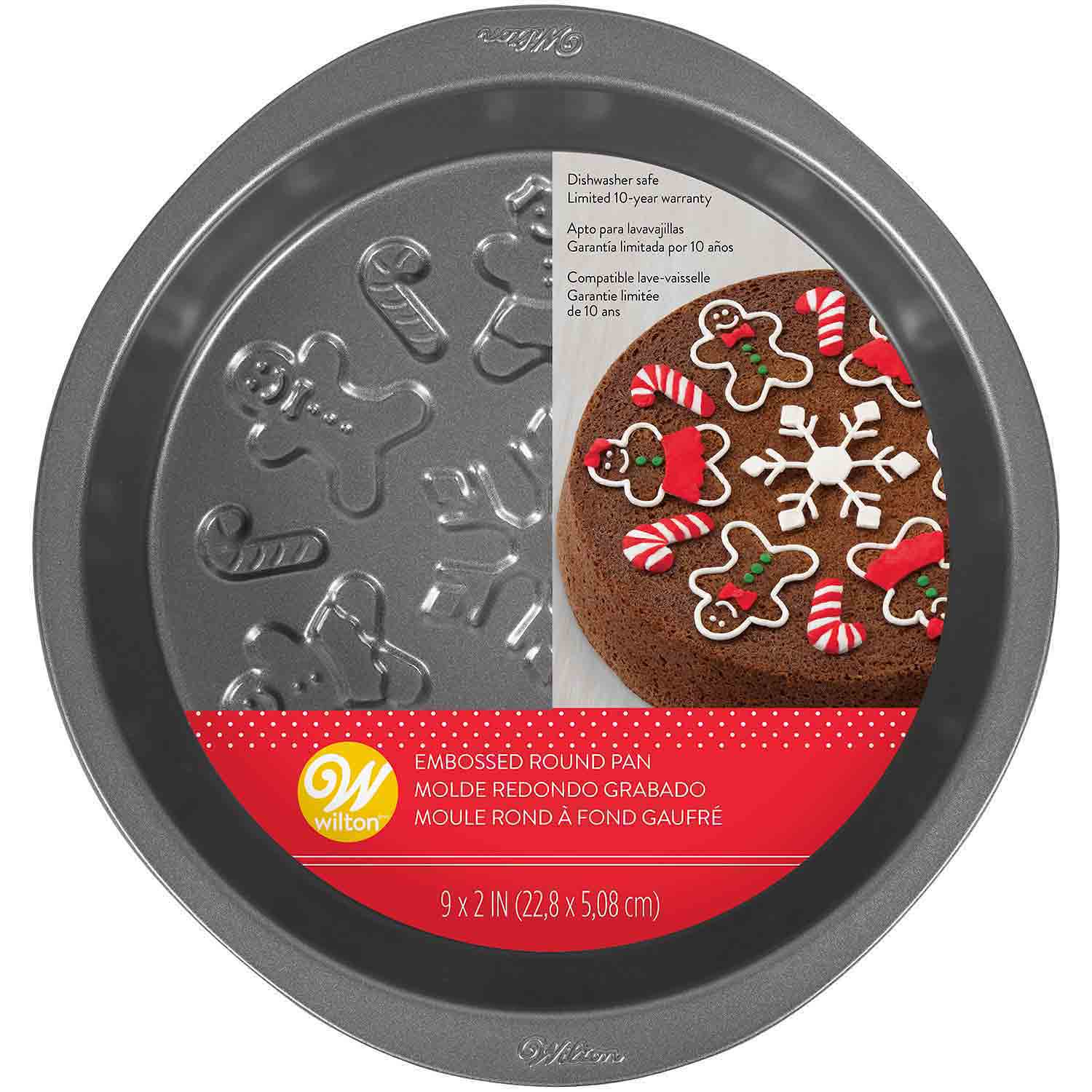 Wilton Embossed Round Pan 9 Christmas