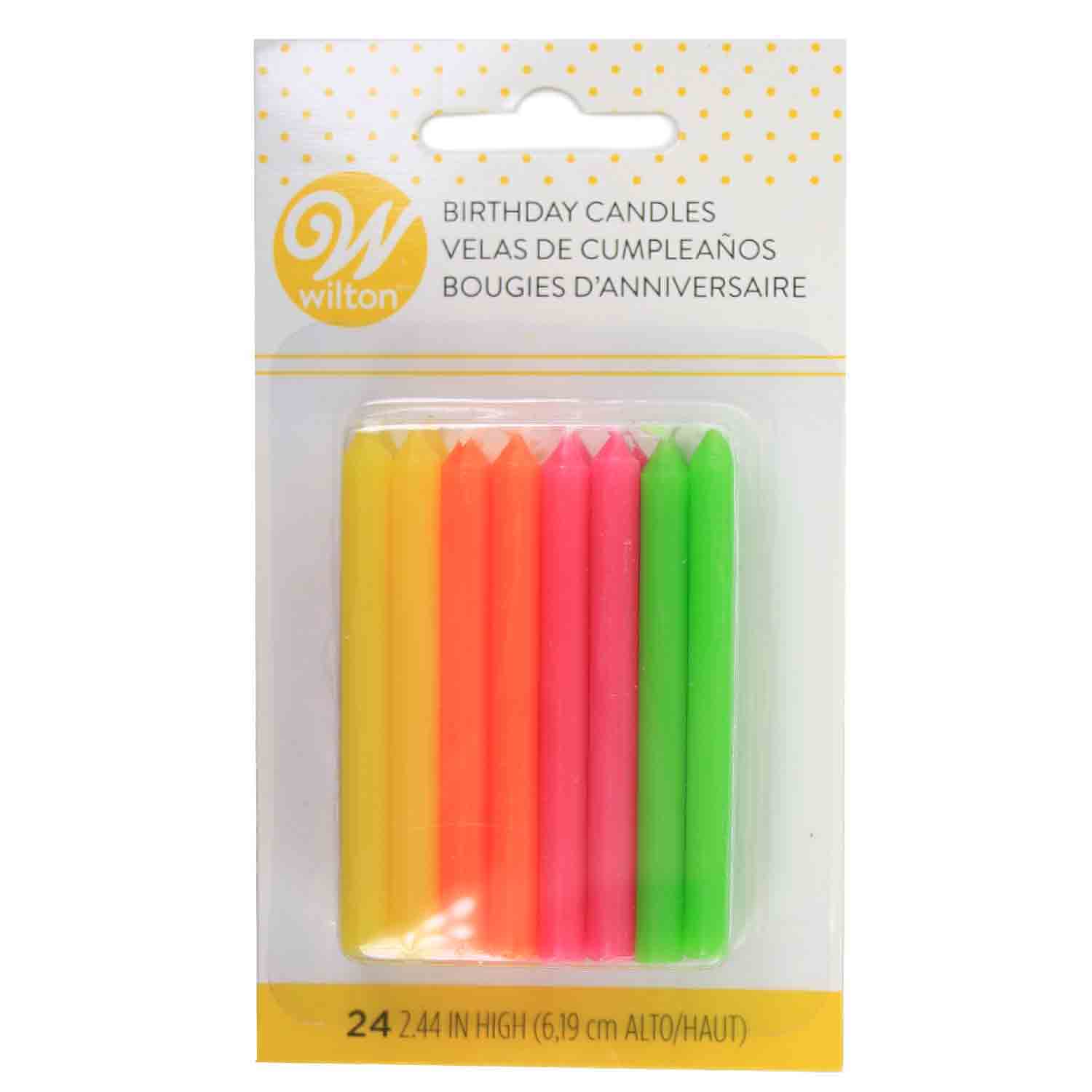 Round Neon Celebration Candles