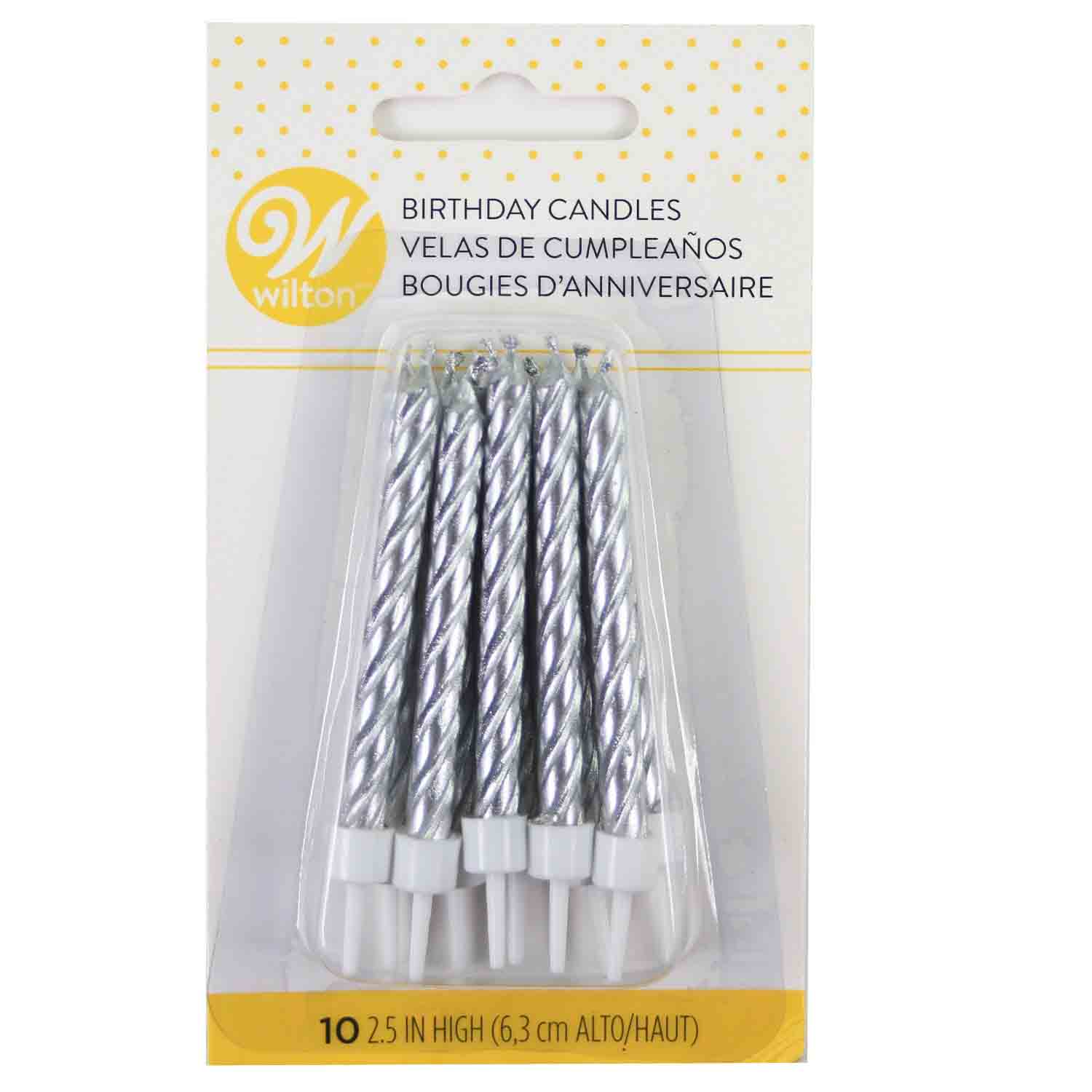 Metallic Silver Candles