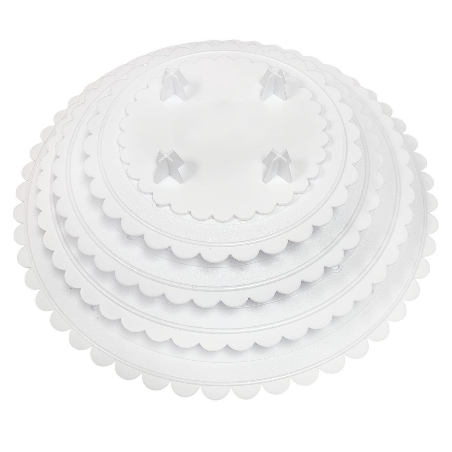 10" Scalloped Round White Separator Plate