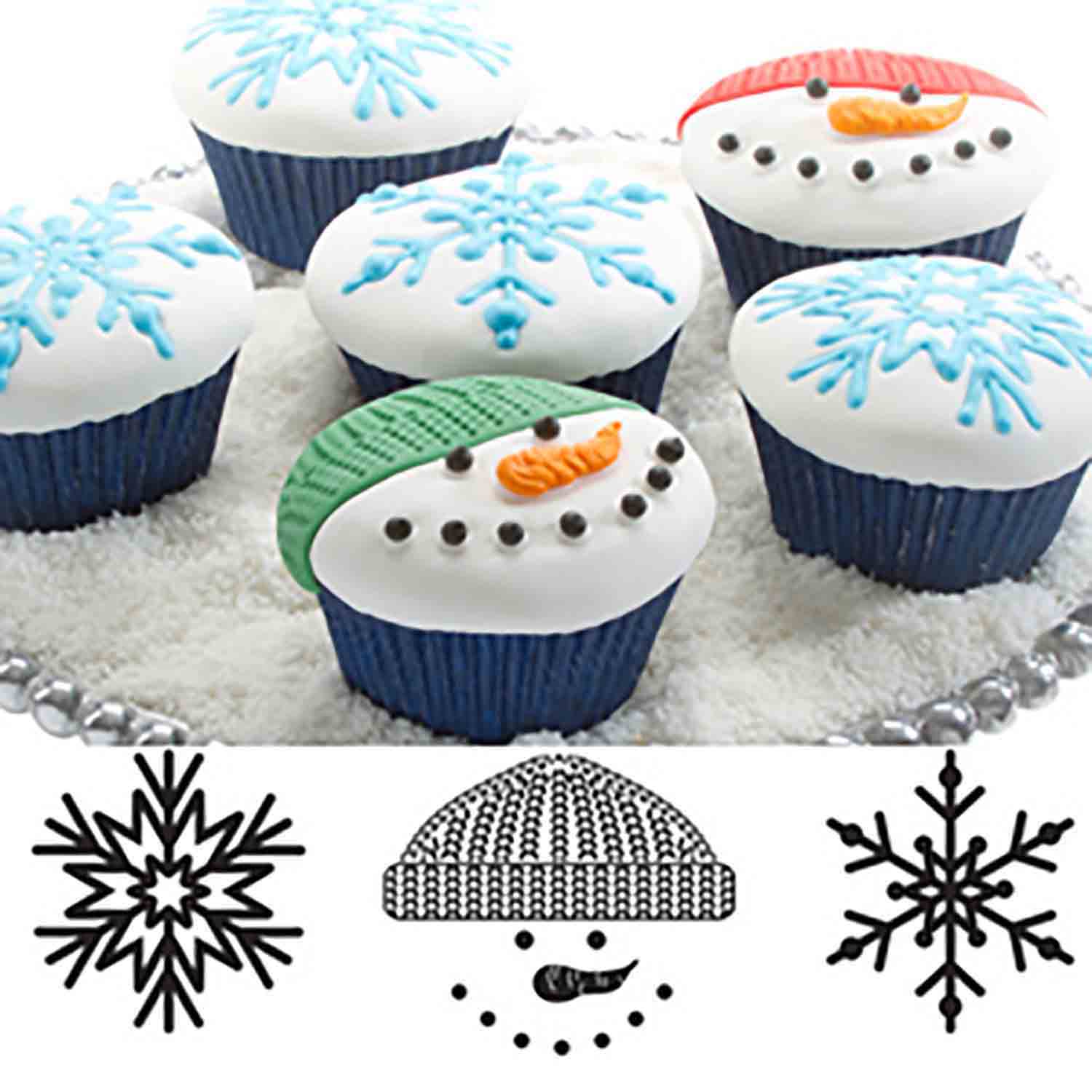 Winter Cupcake and Cookie Texture Tops