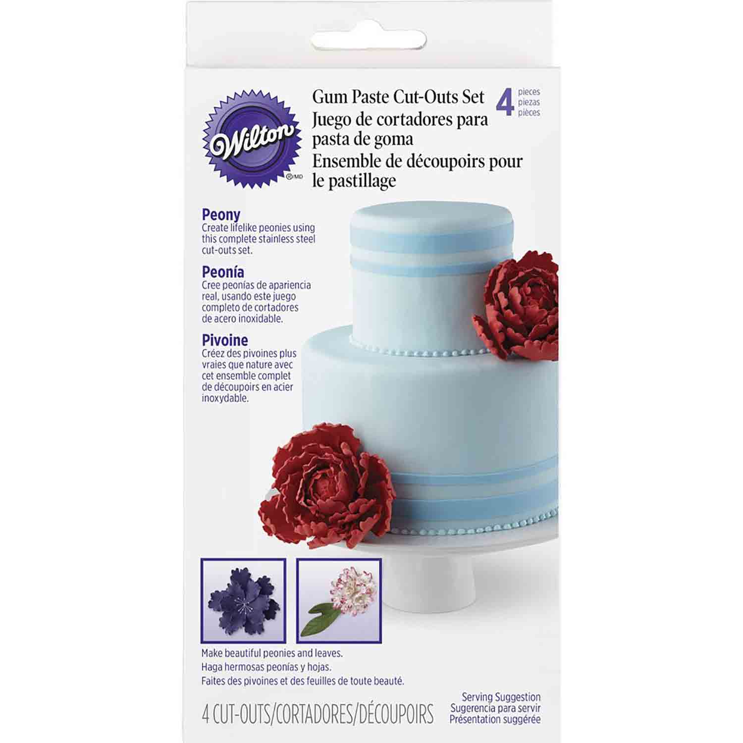 Wilton Poppy Flower Gum Paste Cut Outs Set Cake Decoration Fondant Icing Cutters 