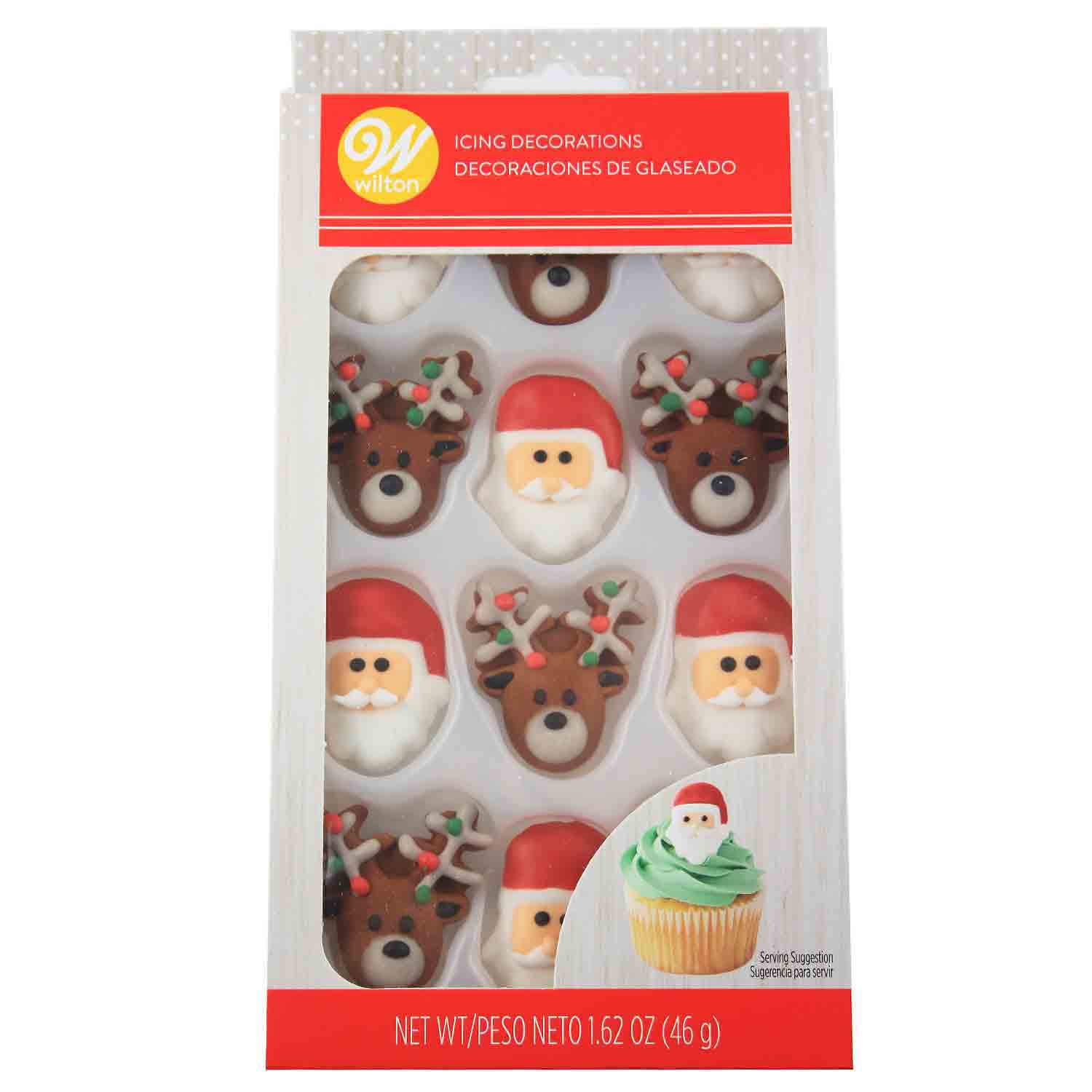 Santa And Reindeer Icing Decorations