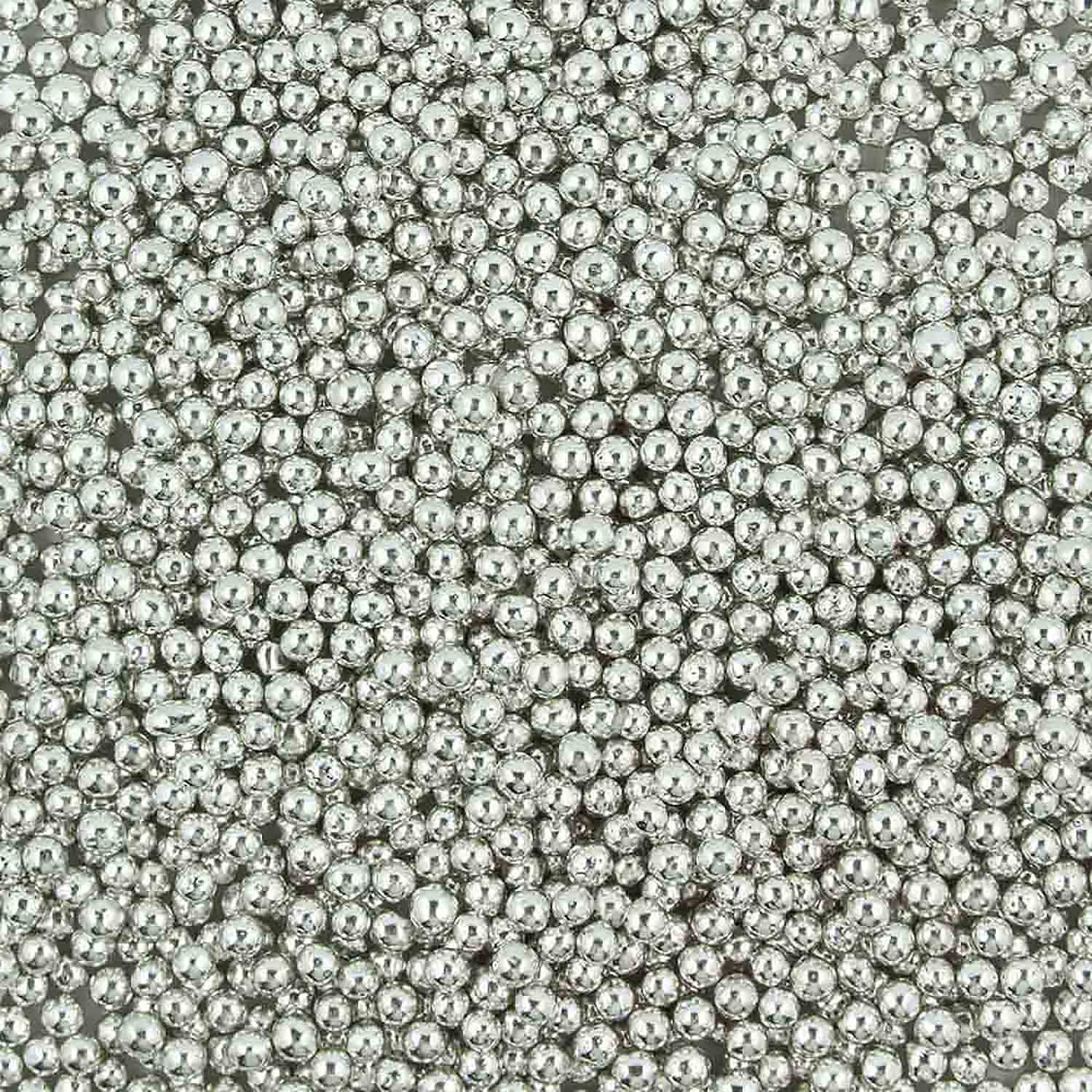 4mm Silver Metallic Dragees