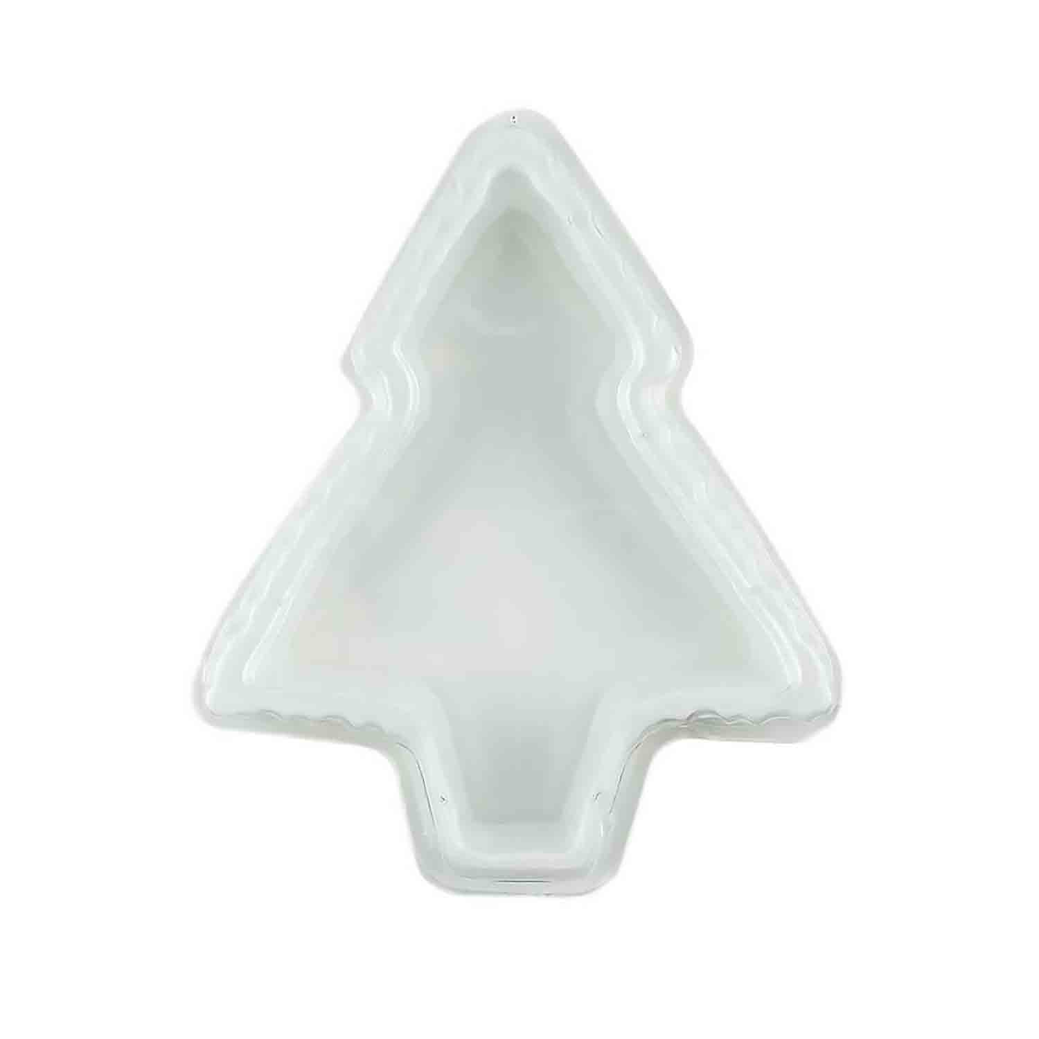 1/4 lb White Christmas Tree Candy Box with Clear Lid