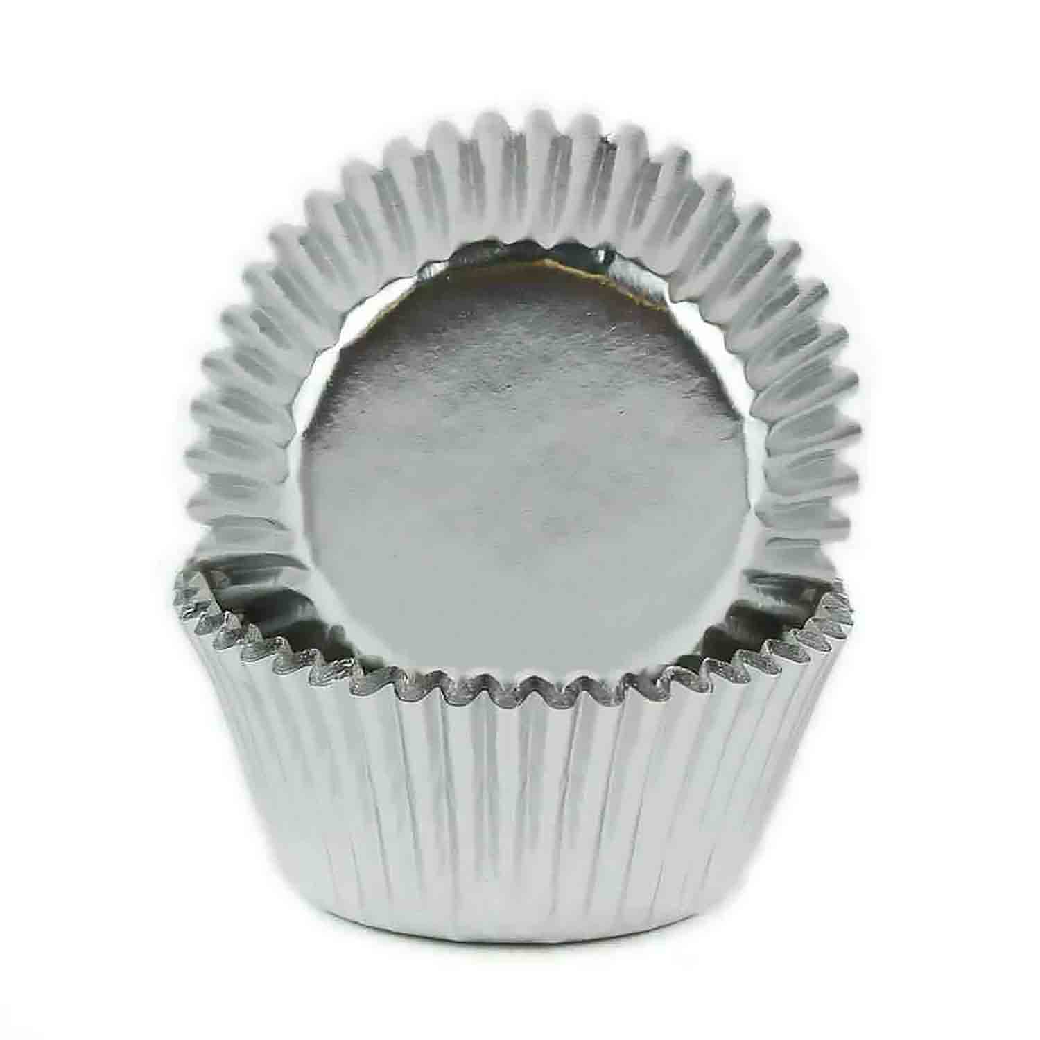 Silver Foil Mini Cupcake Liners / #6 Candy Cup