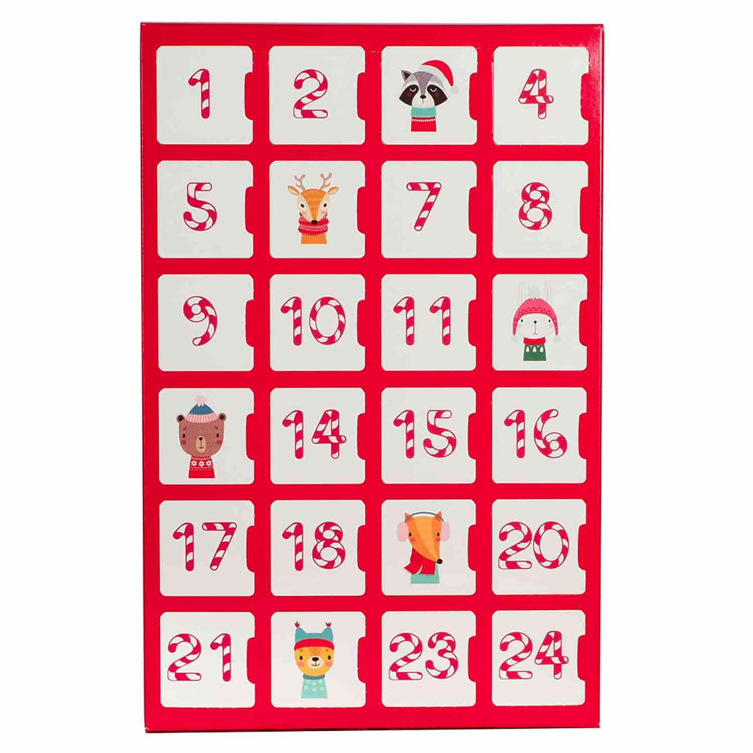 24 Cavity Red Advent Calendar Candy Box