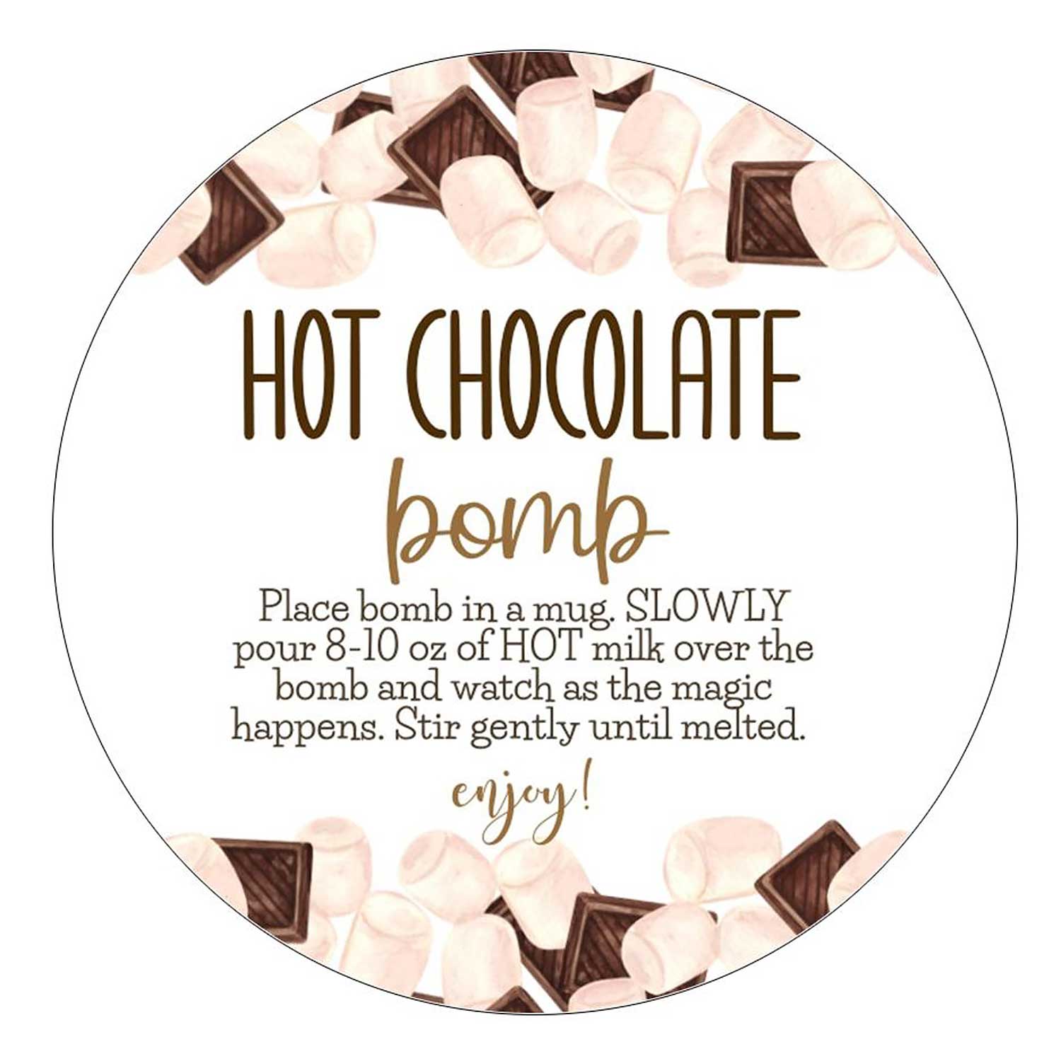 Hot Chocolate Cocoa Bomb Stickers