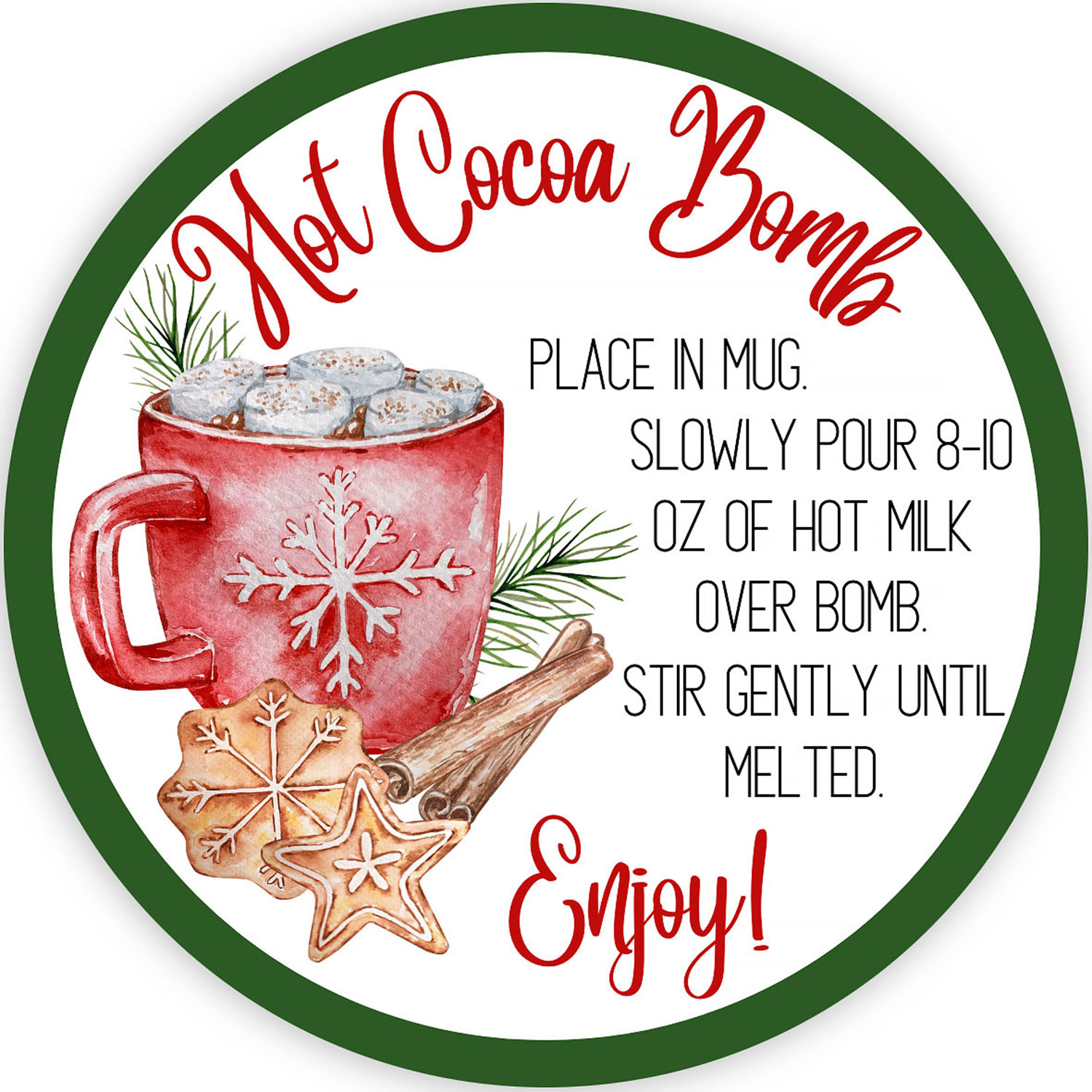 Christmas Cookies Hot Cocoa Bomb Stickers