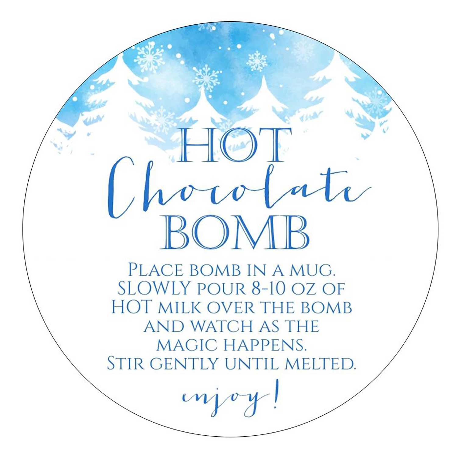 Winter Hot Chocolate Cocoa Bomb Stickers