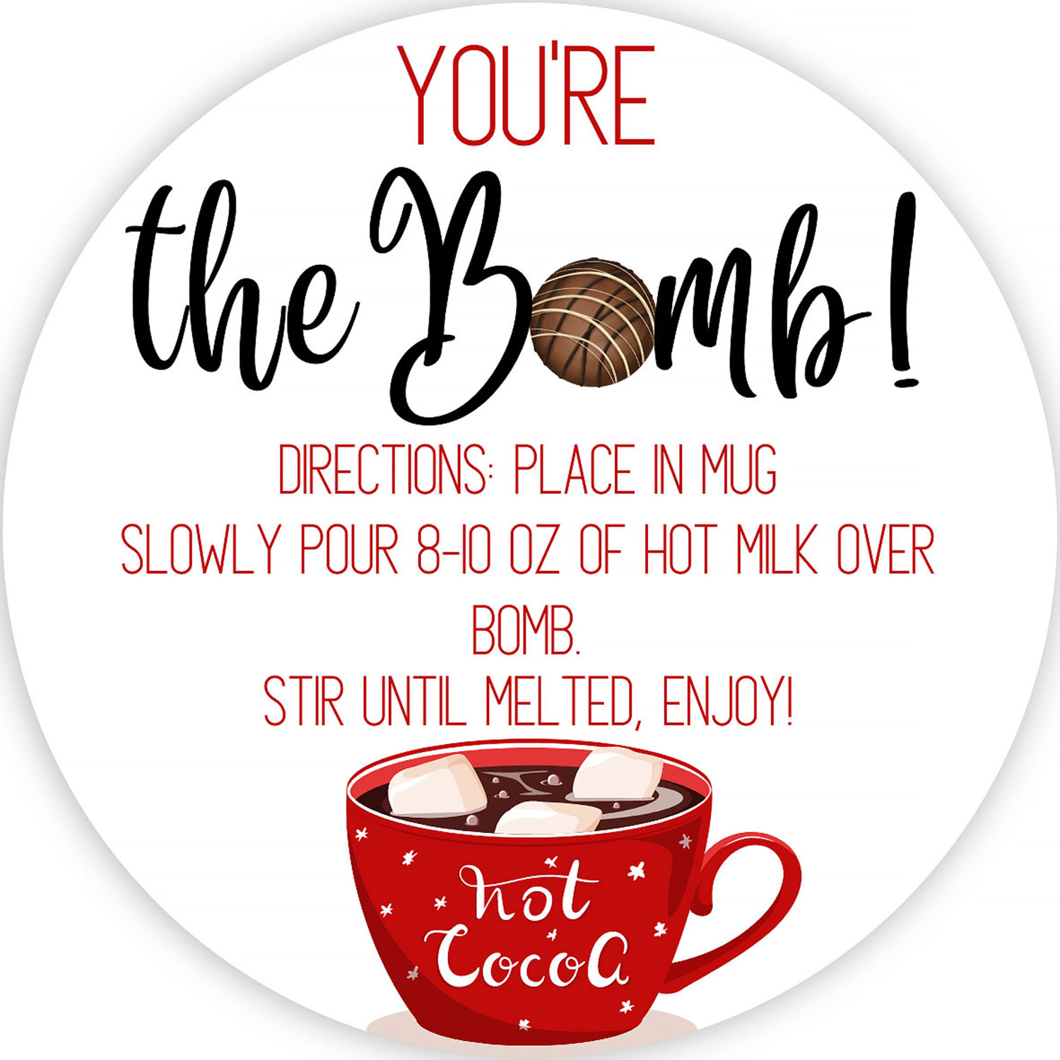 Mug Cookies Hot Cocoa Bomb Stickers