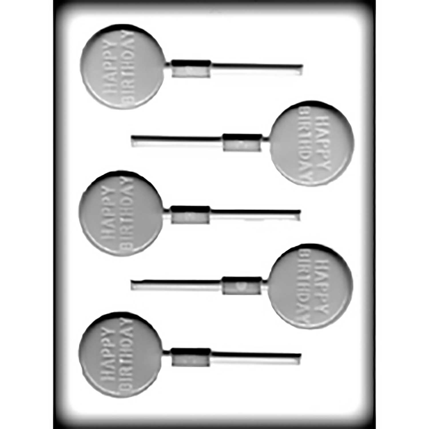 Happy Birthday Lollipop Hard Candy Mold