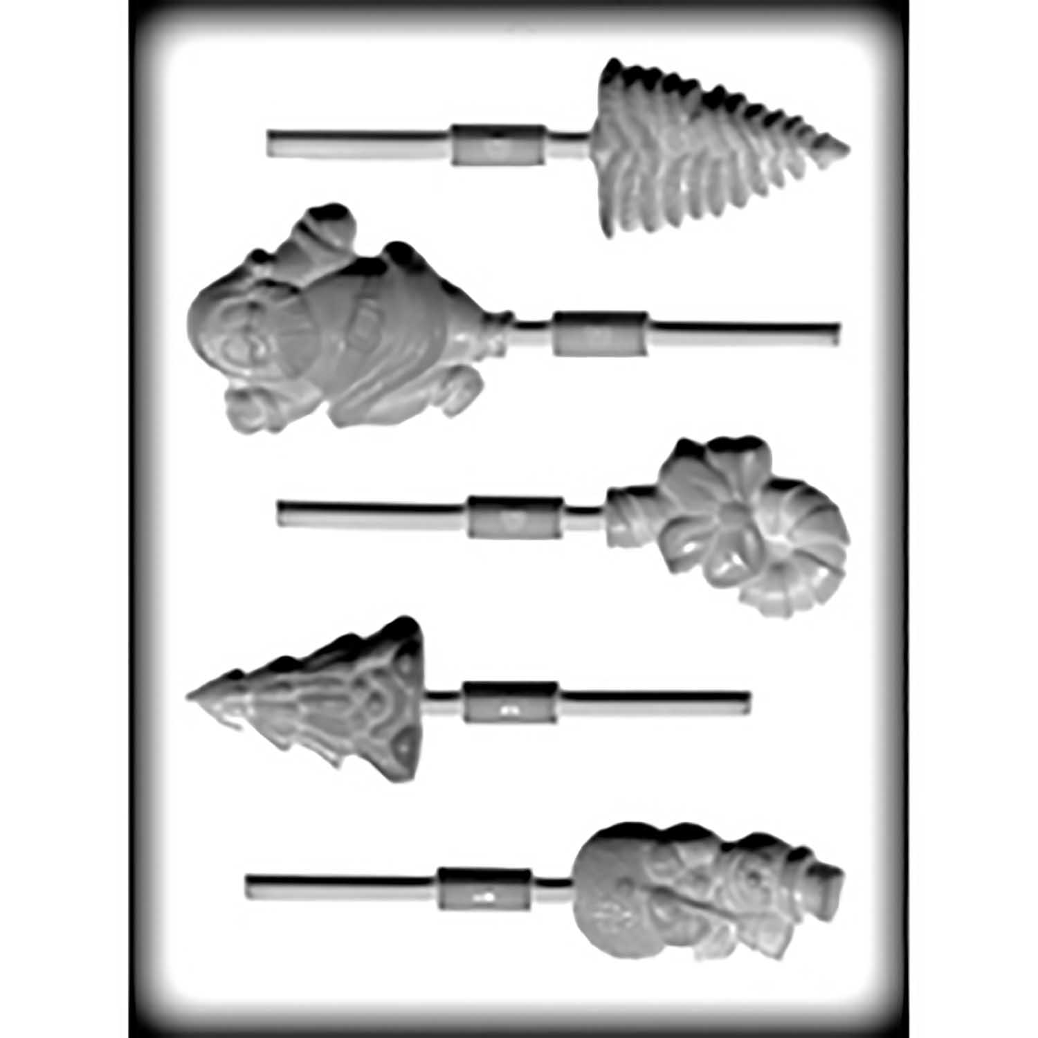 Christmas Assortment 2 Hard Candy Lollipop Mold Country Kitchen