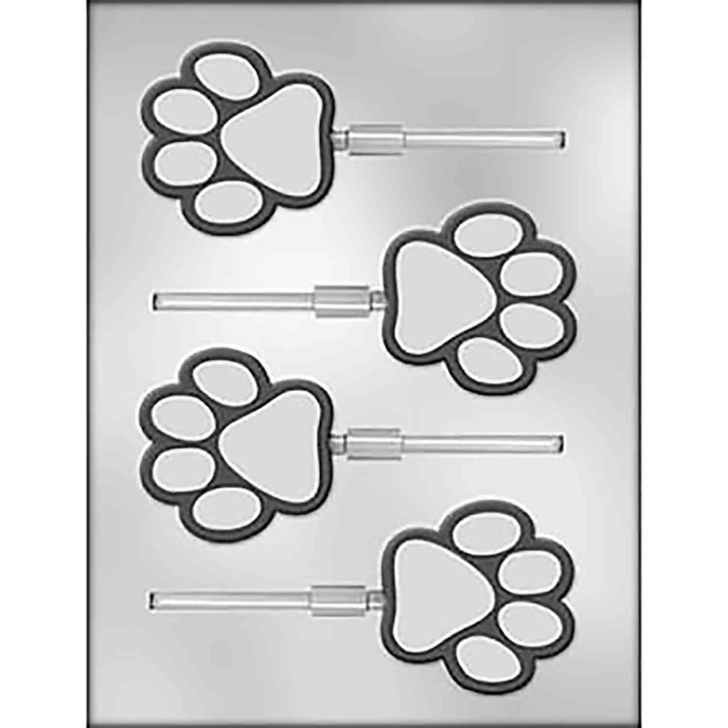 Paw Print Sucker Chocolate Mold