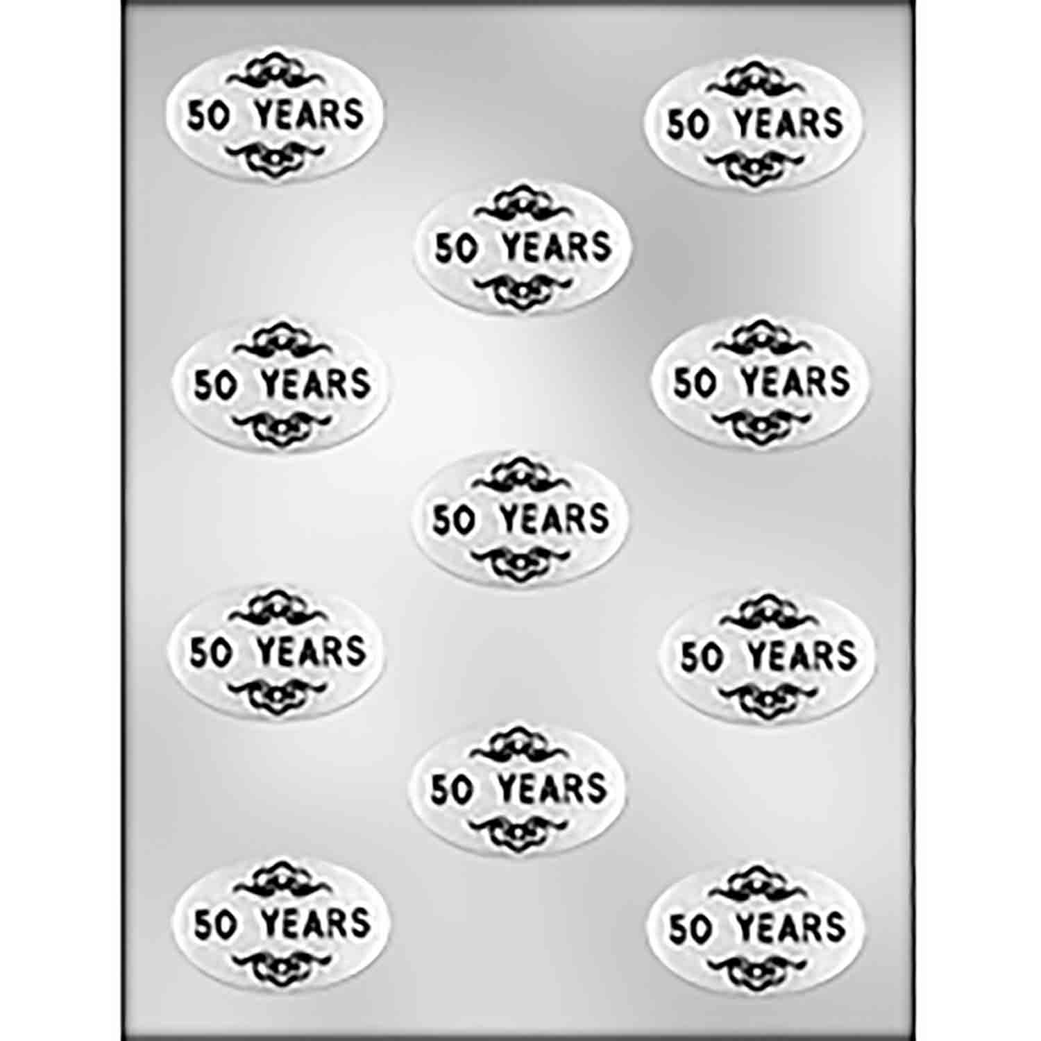 50 years on oval chocolate mold country kitchen sweetart