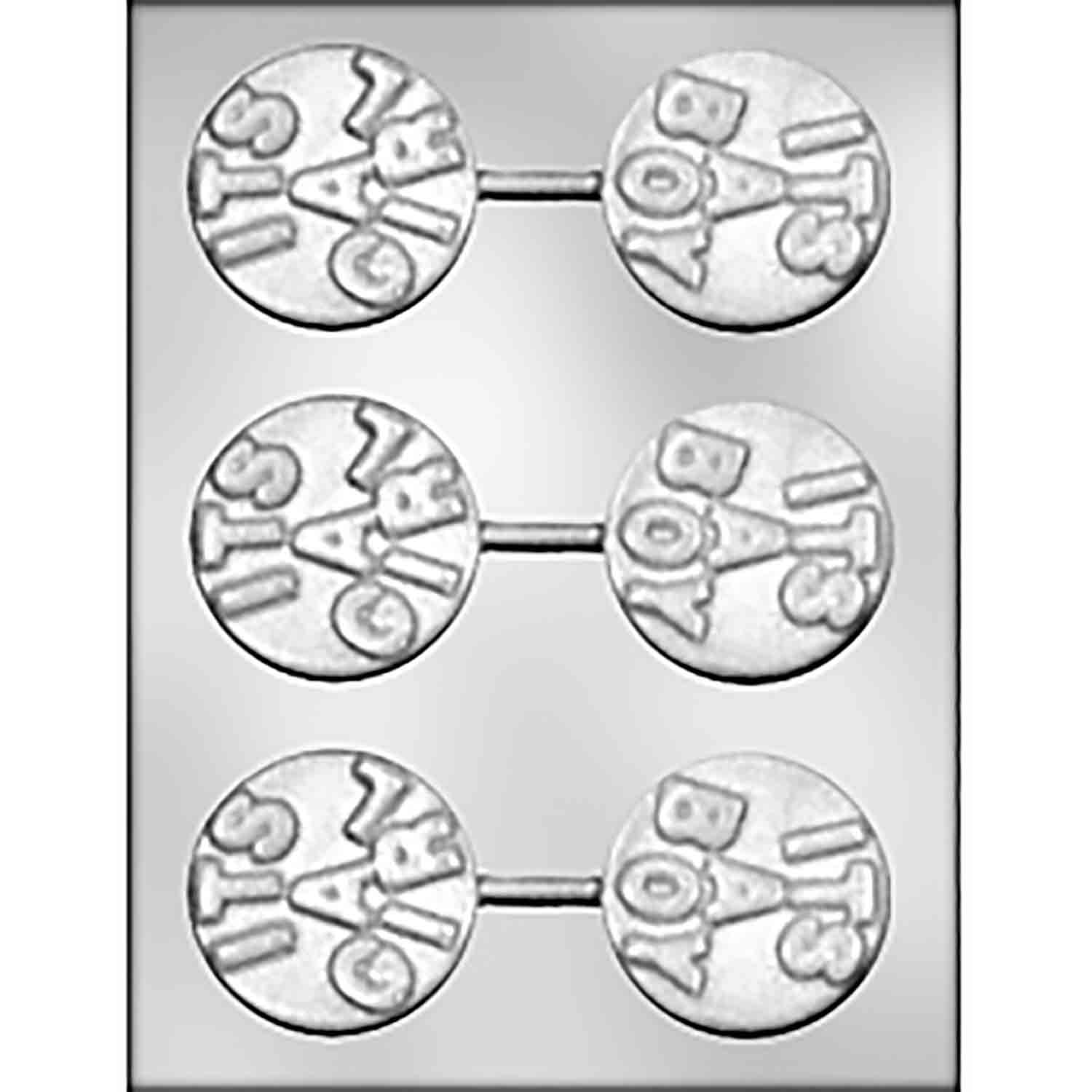 "IT'S A GIRL" and "IT'S A BOY" Sucker Candy Mold