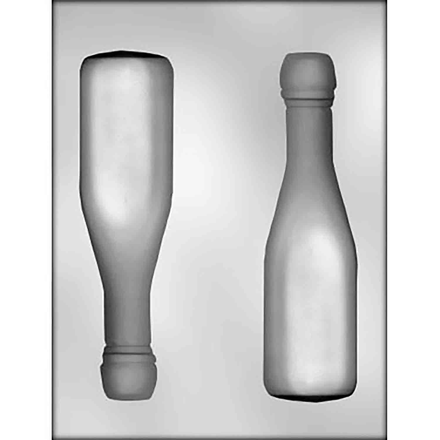 3D Large Champagne Bottle Chocolate Mold