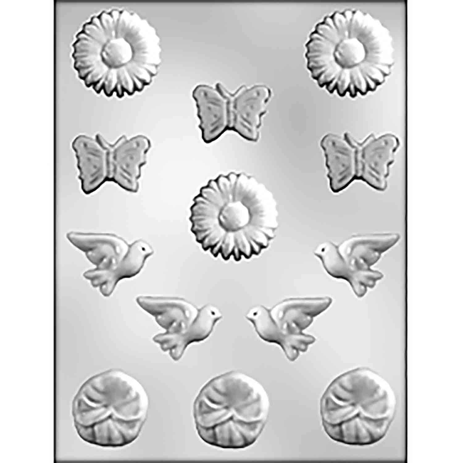 Flowers, Birds & Butterflies Chocolate Mold