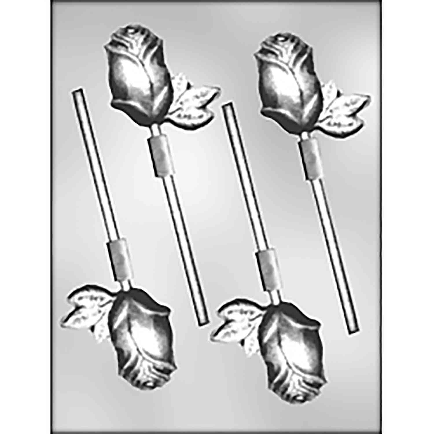 3-D Small Rose Pop Candy Mold - Confectionery House