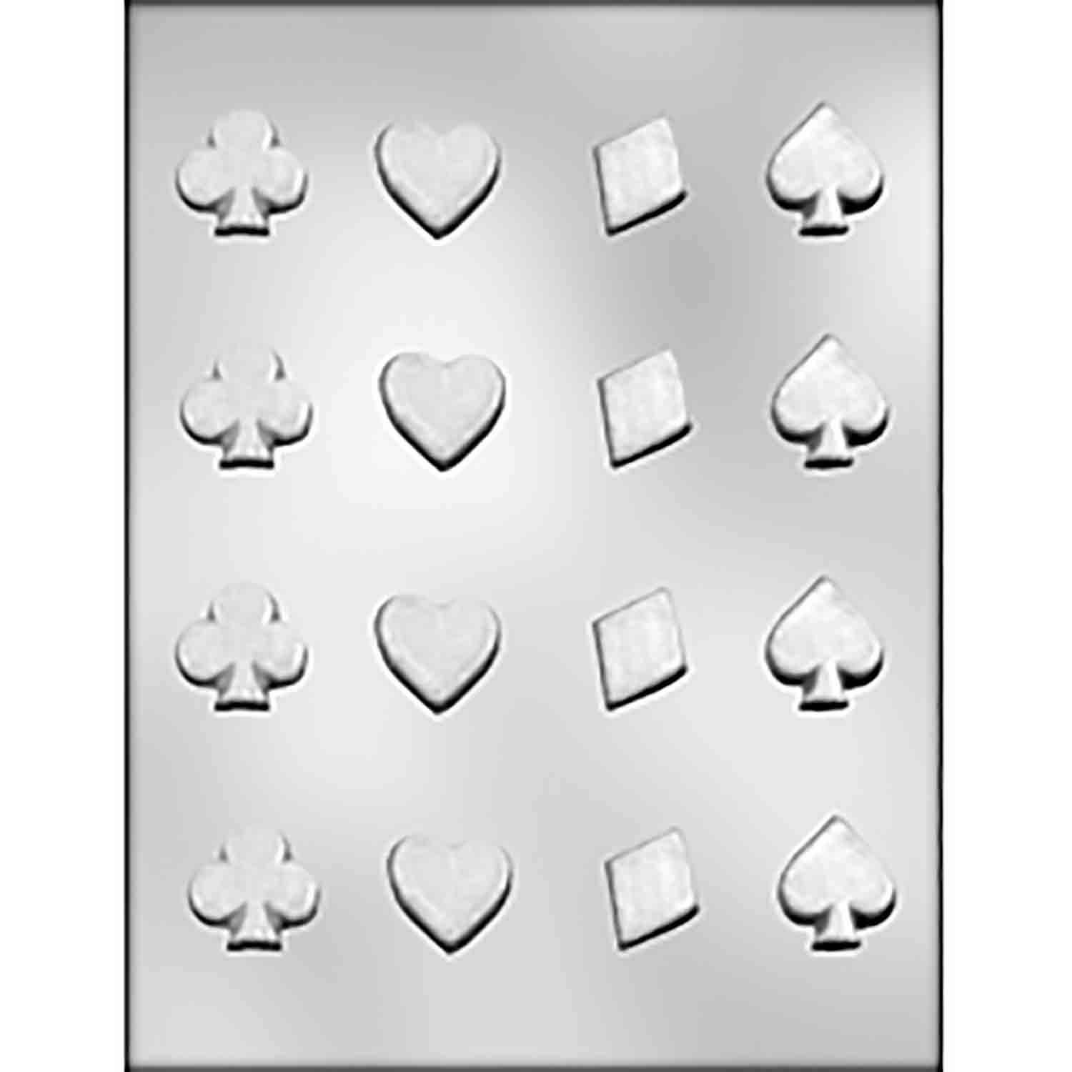 Spade, Club, Diamond & Heart Suits Chocolate Mold