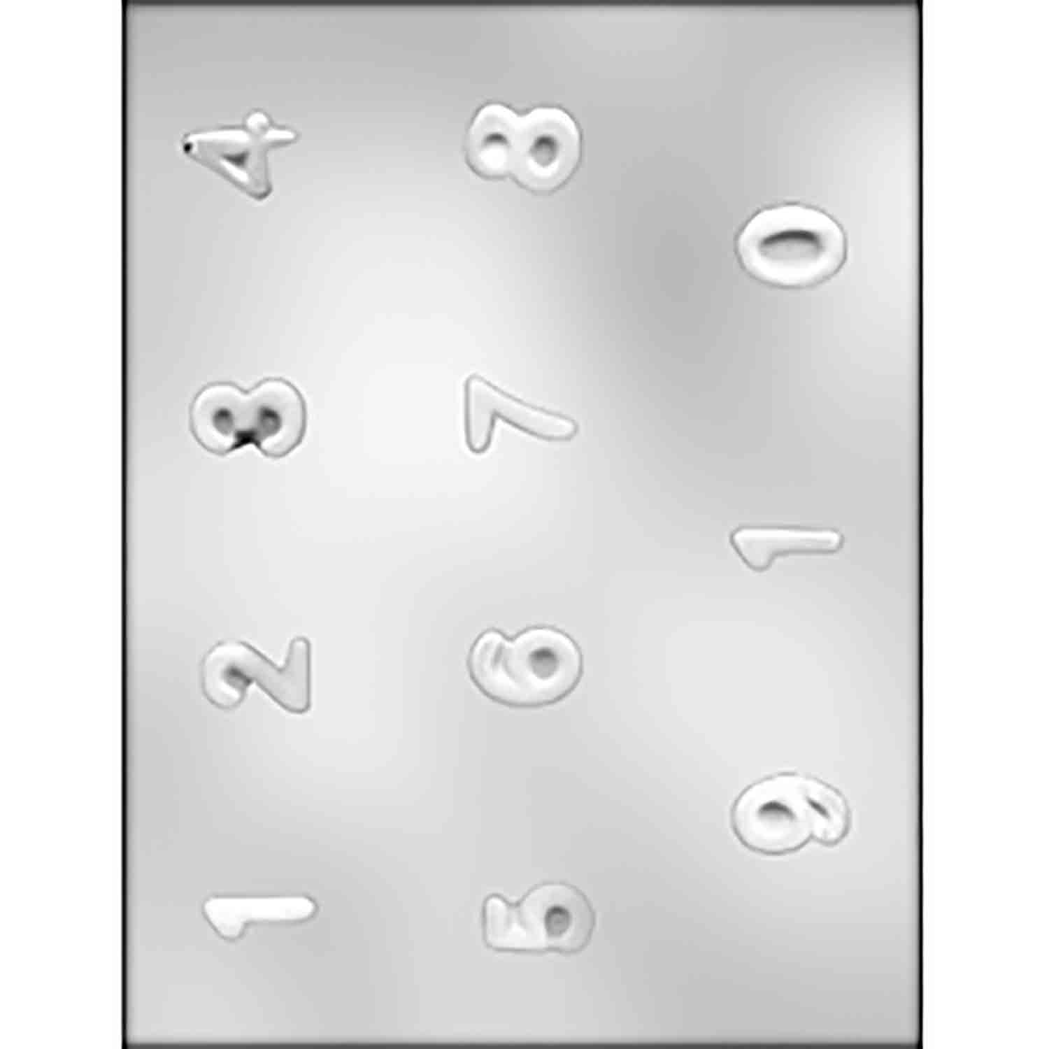 1" Numbers Chocolate Candy Mold 9014228 Country Kitchen SweetArt