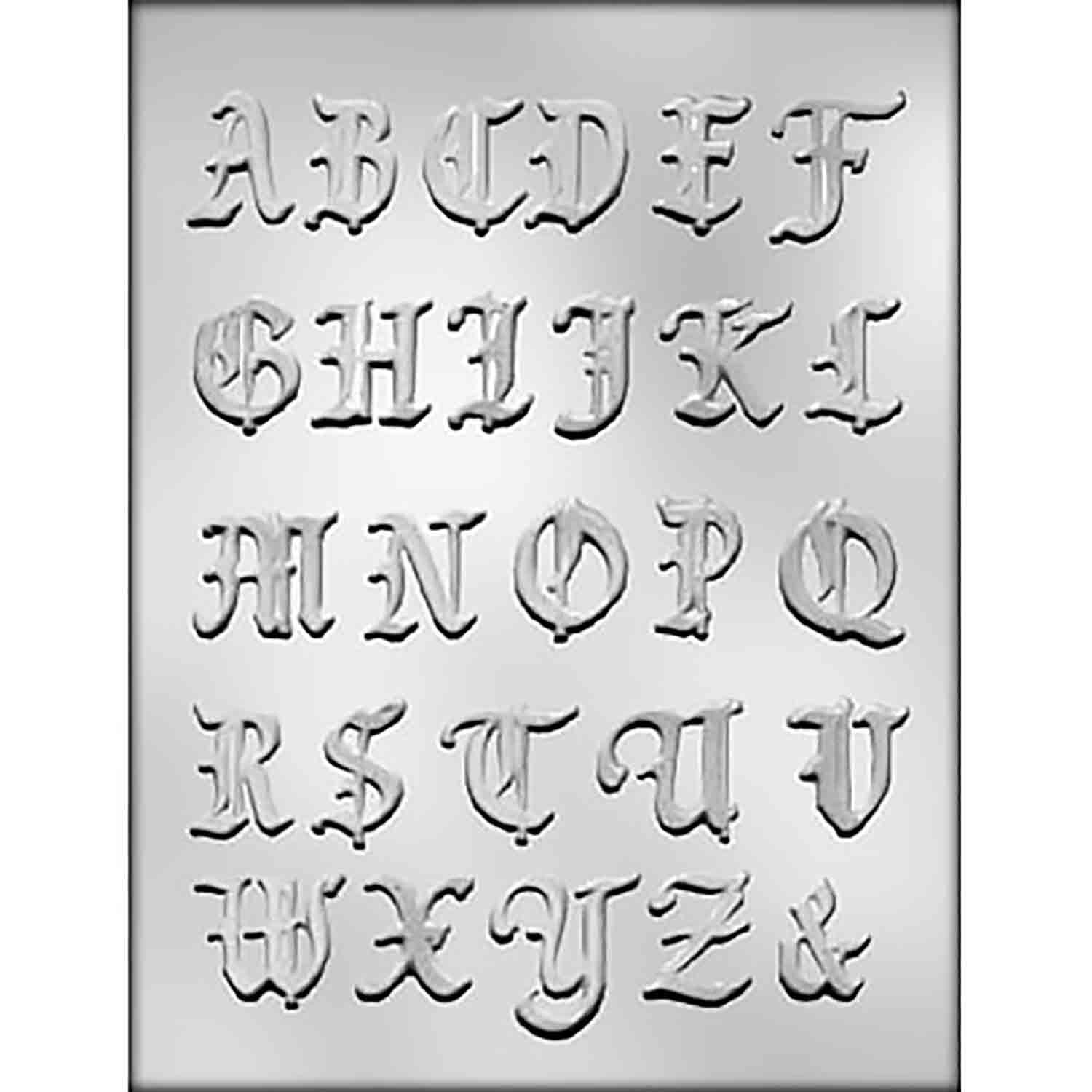 Gothic Alphabet Chocolate Mold