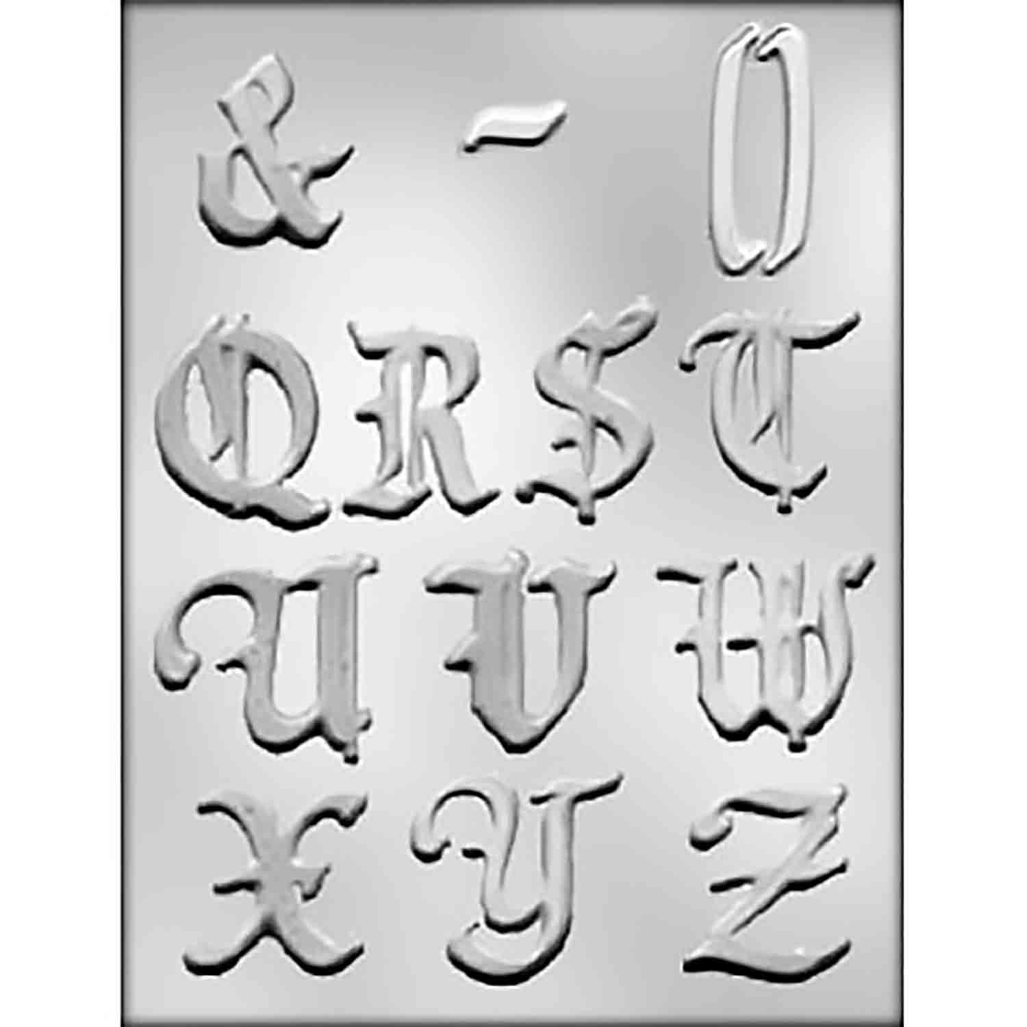 Calligraphy Alphabet Q-Z Chocolate Mold