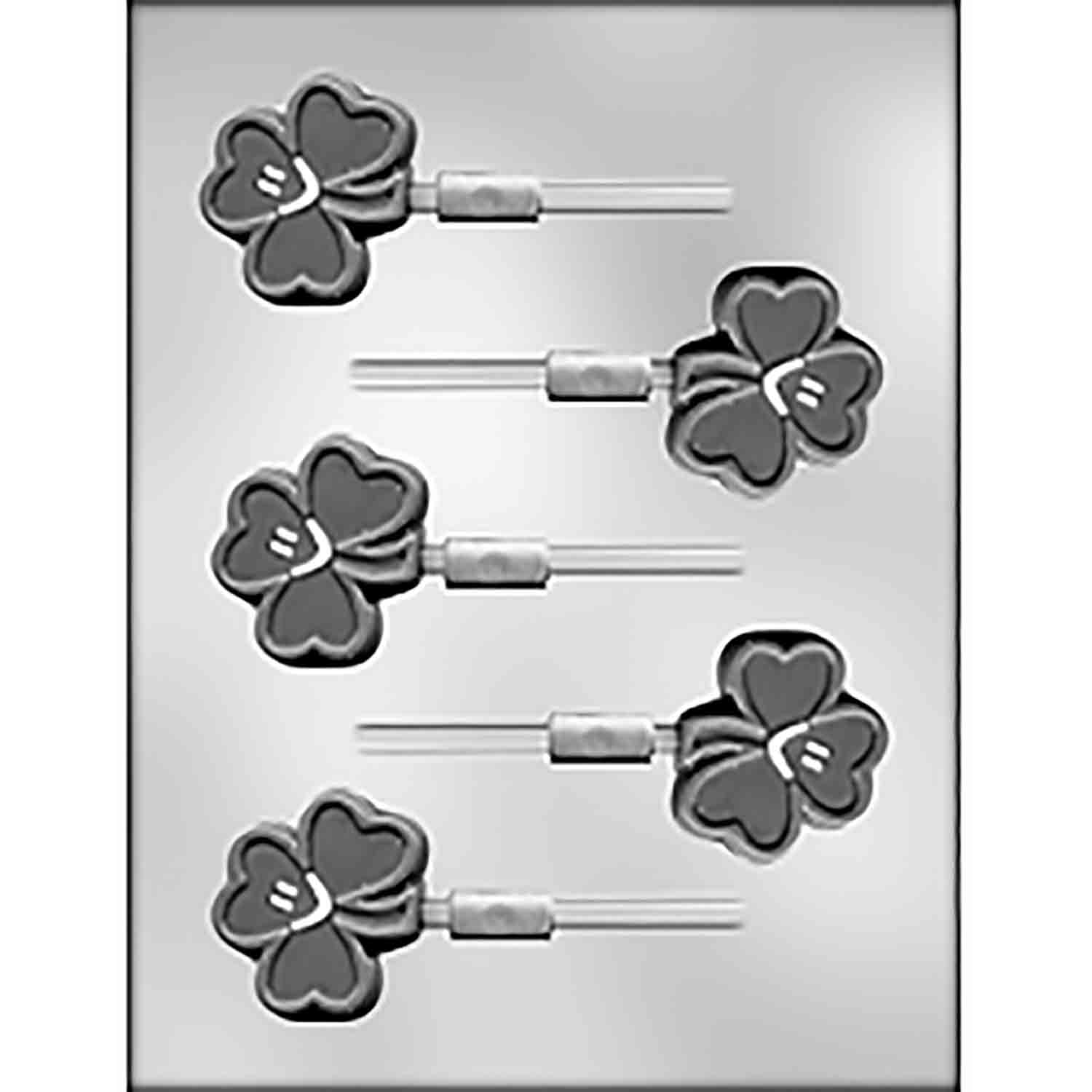 Smiley Shamrock Sucker Chocolate Mold