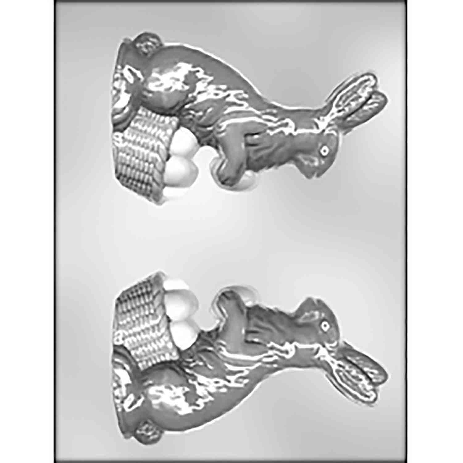 3D Bunny with Eggs Basket Chocolate Candy Mold