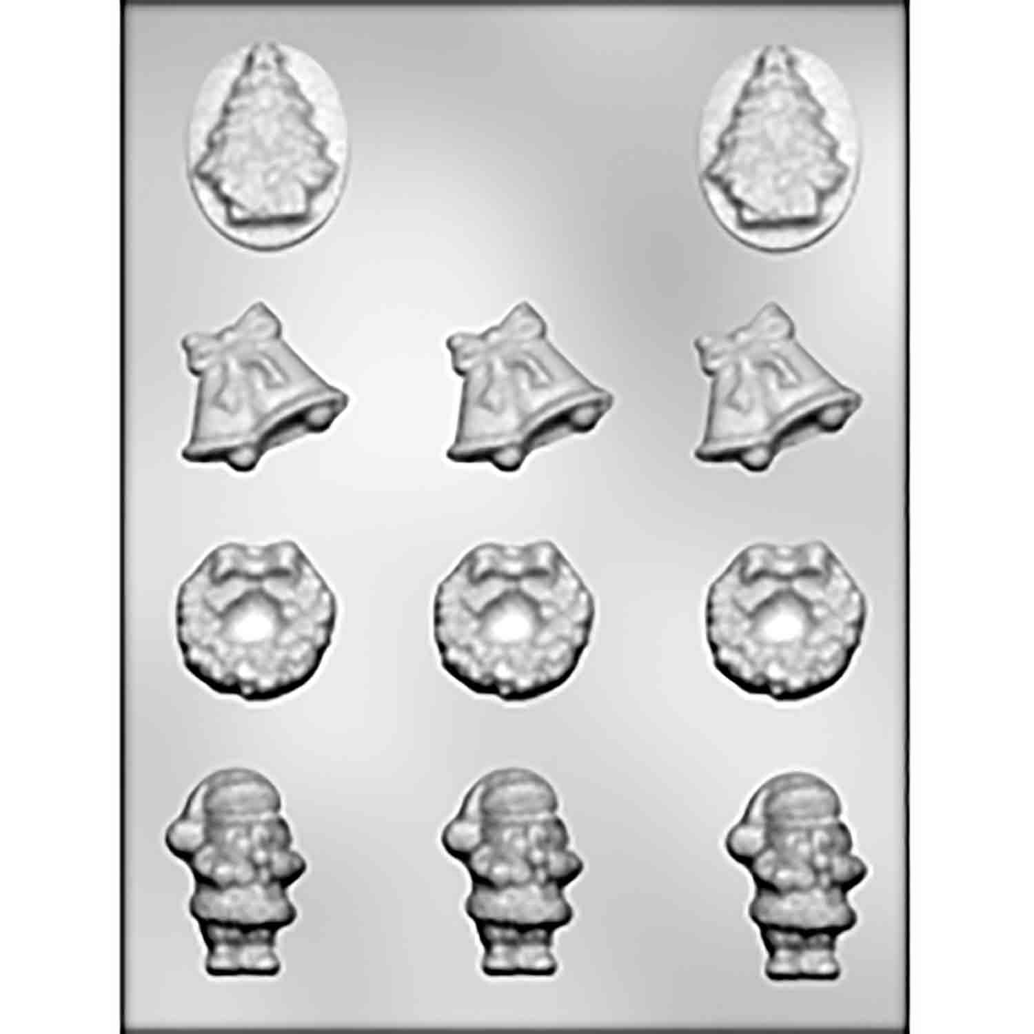 Wreath, Santa, Bells & Tree Chocolate Mold