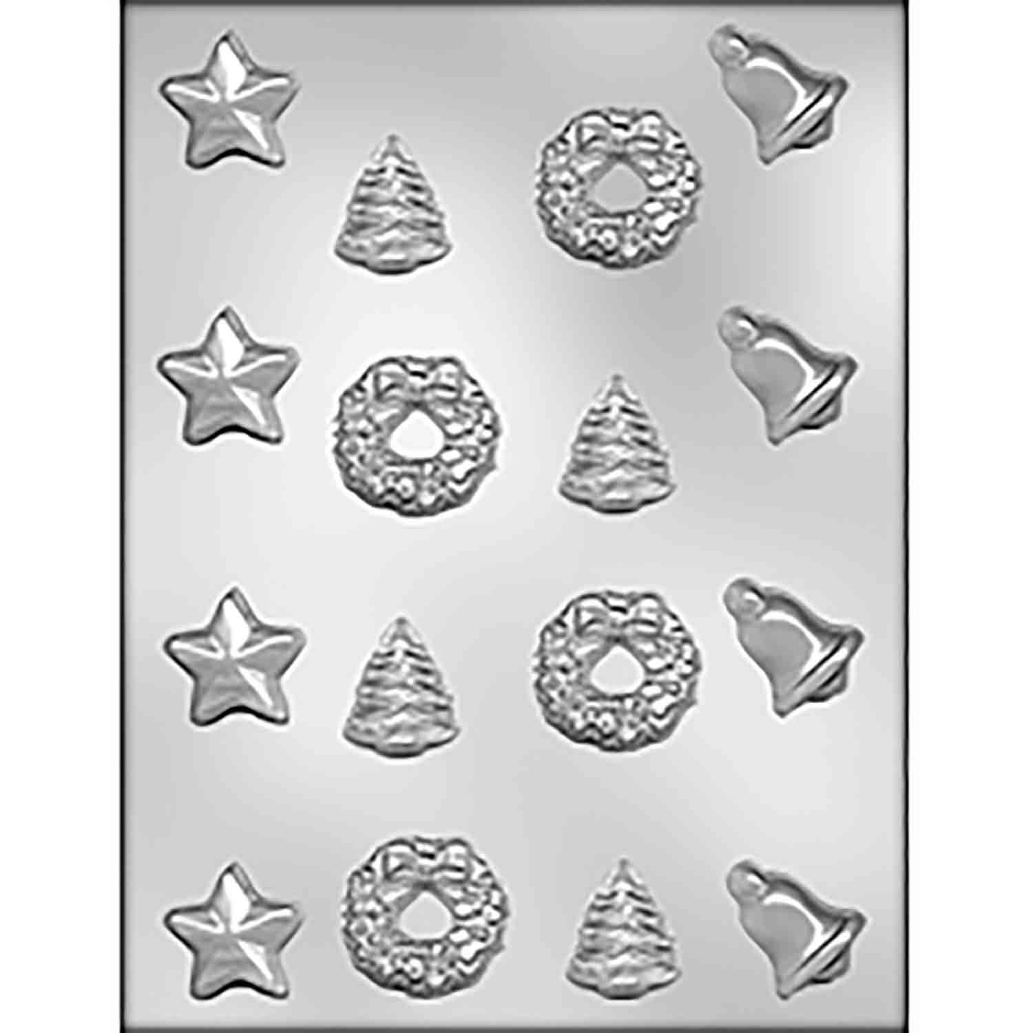 Star, Bell, Wreath & Tree Chocolate Mold