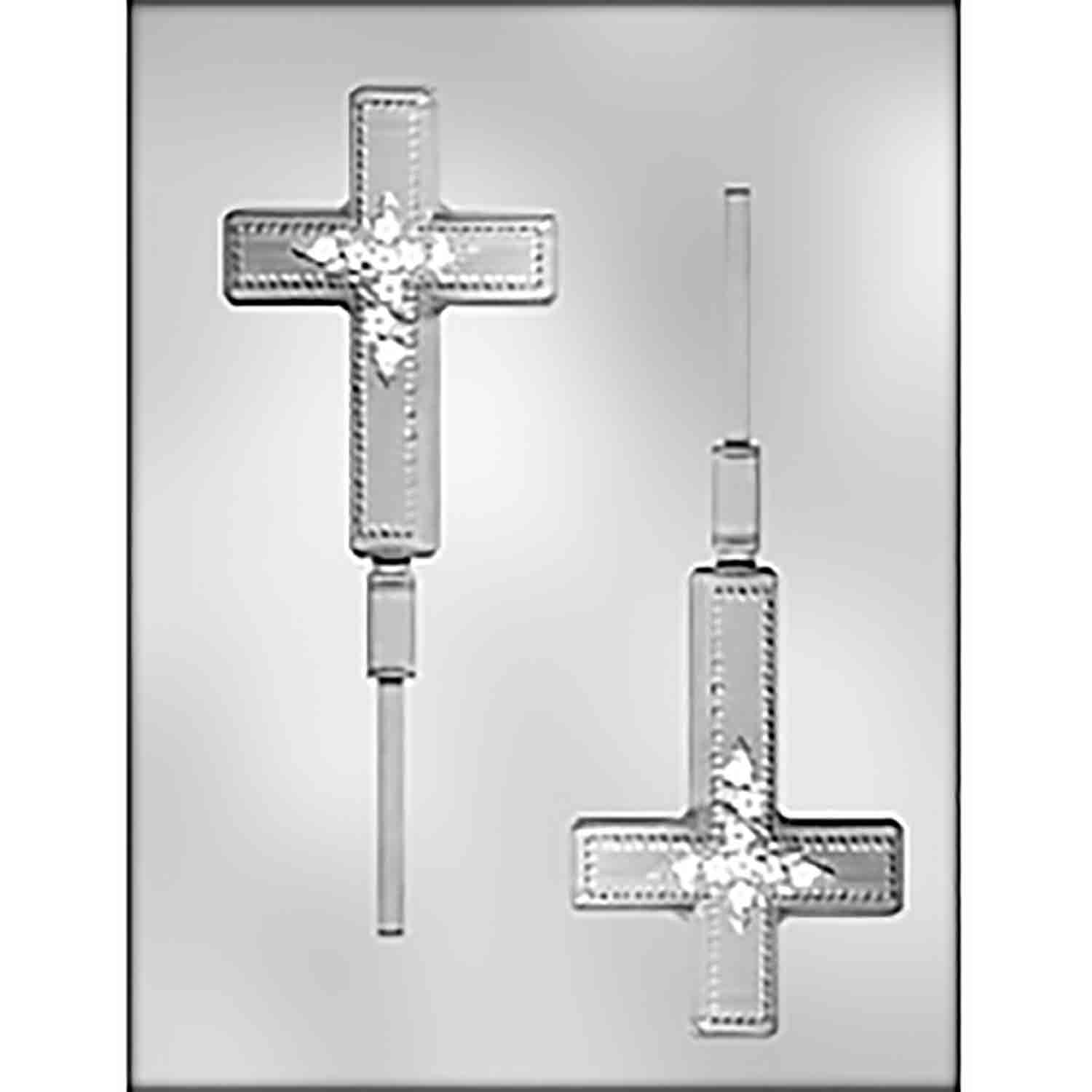 Cross with Flowers Chocolate Sucker Mold