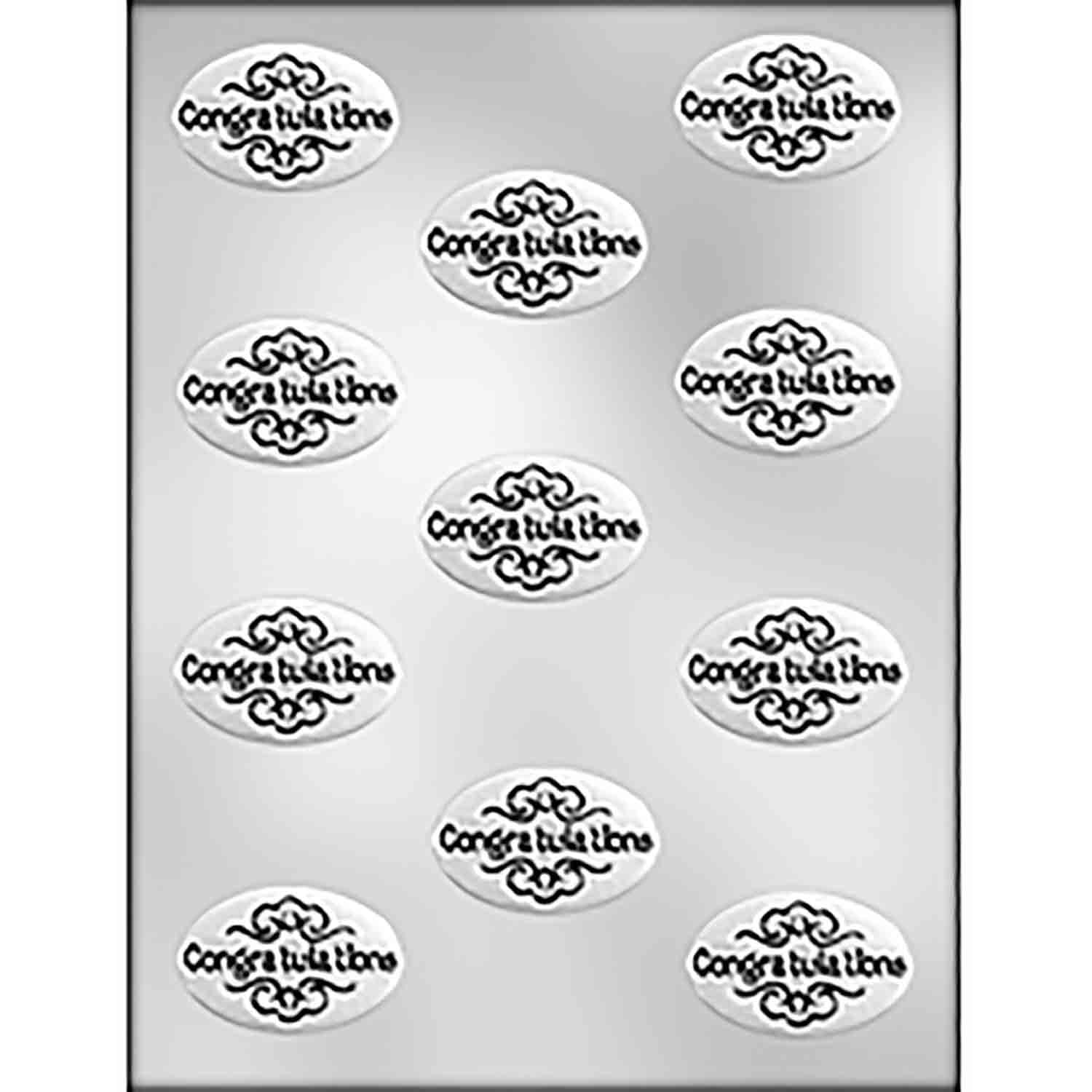 "Congratulations" with Filigree Design Chocolate Mold